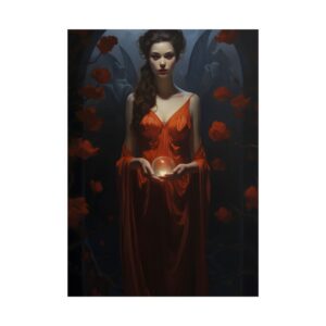 Woman Holding Glowing Orb Poster