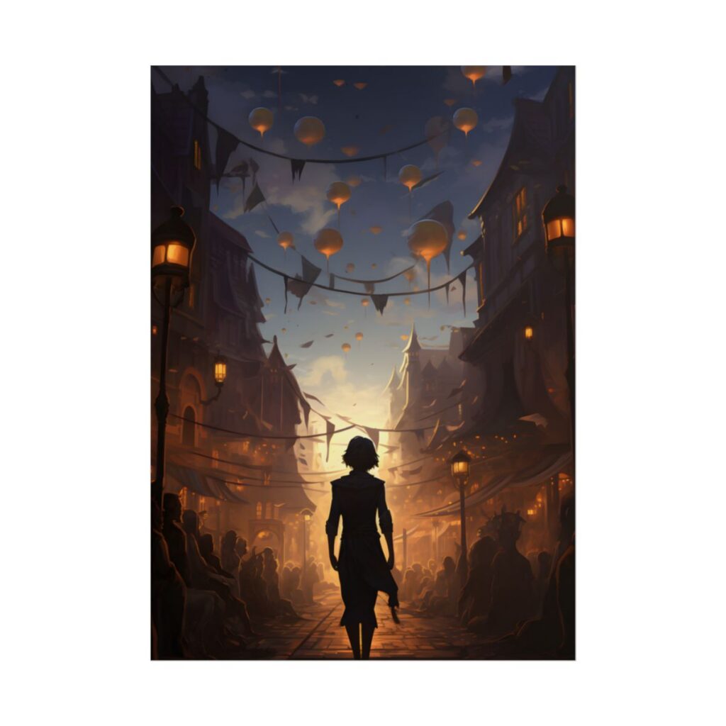 Simple Portrait: Person in White Shirt and Dark Pants - Poster