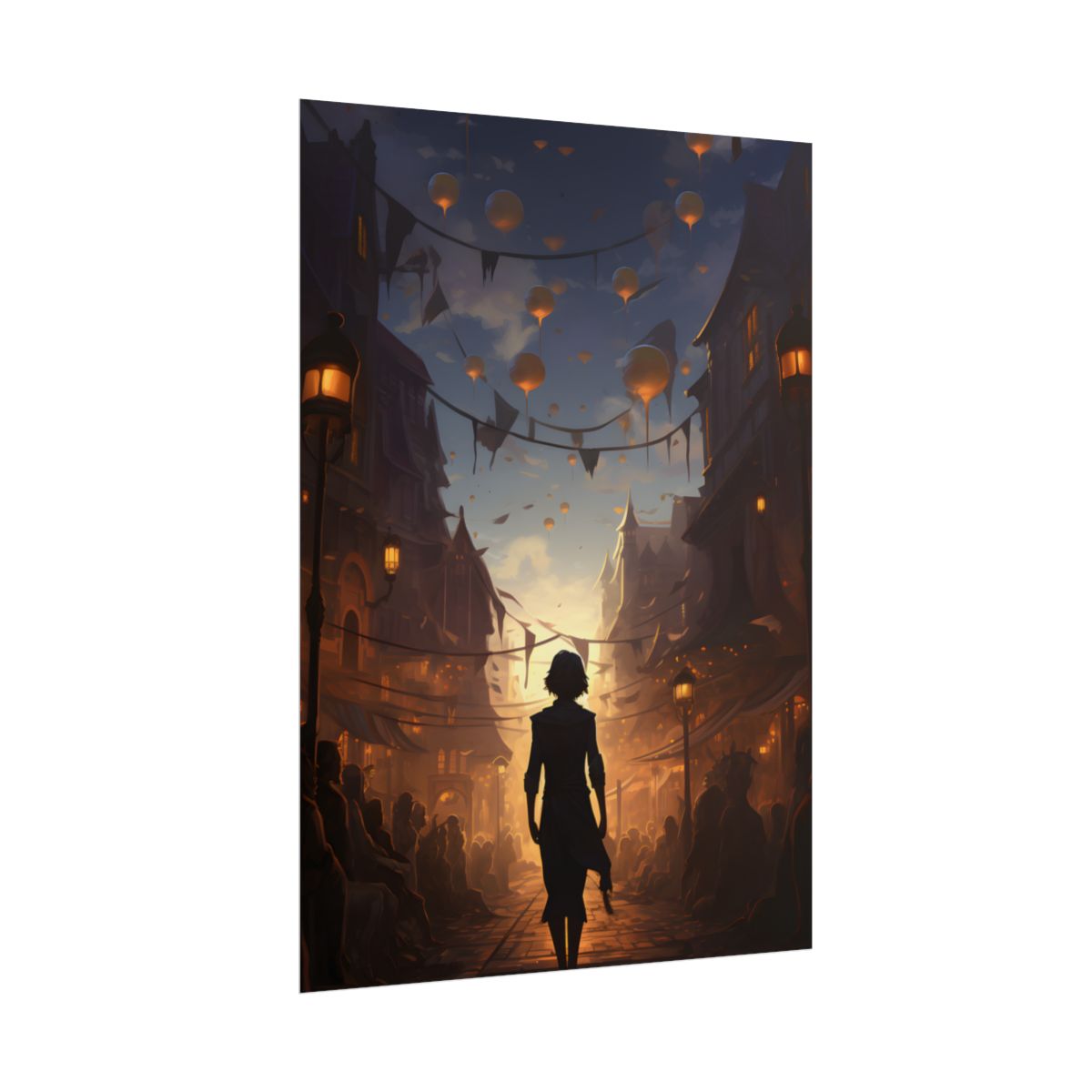 Simple Portrait: Person in White Shirt and Dark Pants - Poster