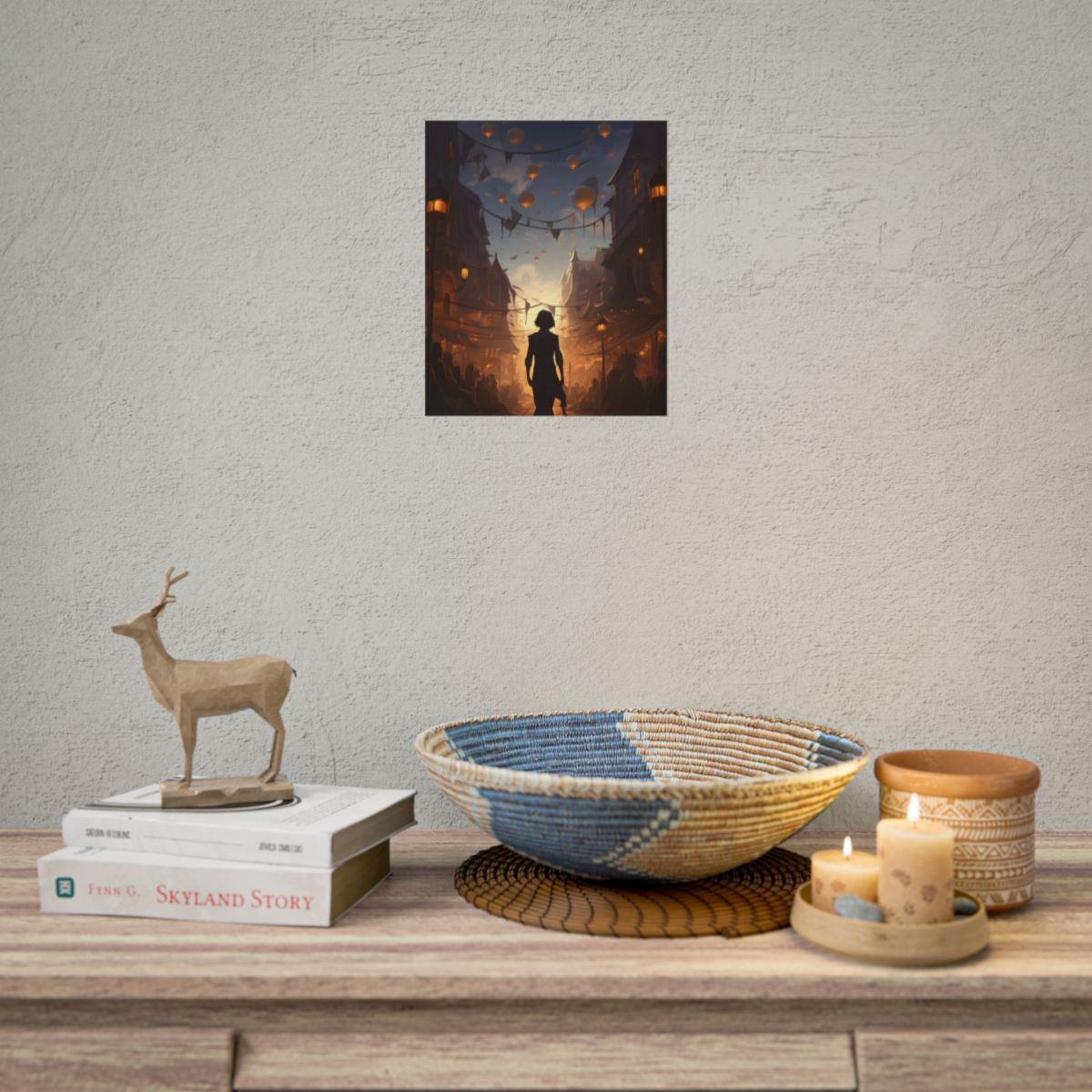 Simple Portrait: Person in White Shirt and Dark Pants - Poster