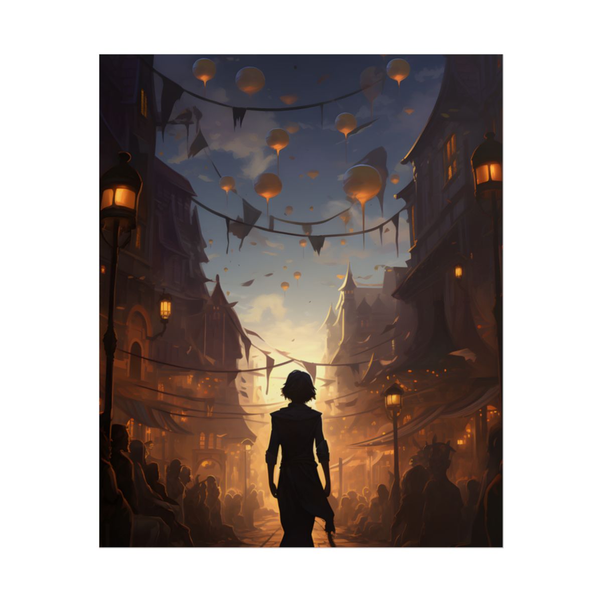 Simple Portrait: Person in White Shirt and Dark Pants - Poster