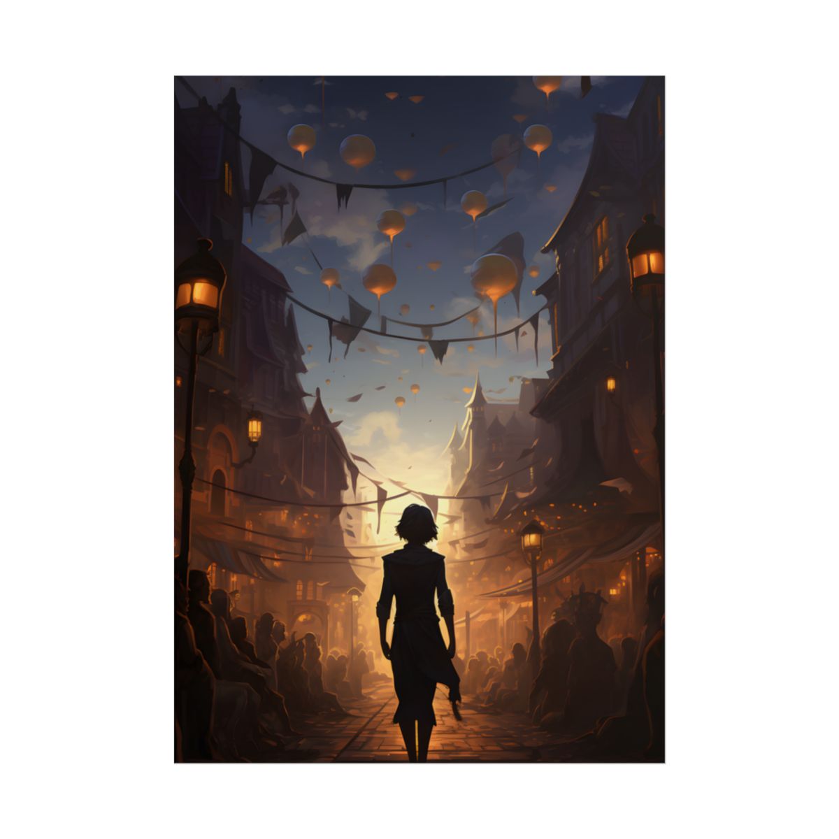 Simple Portrait: Person in White Shirt and Dark Pants - Poster