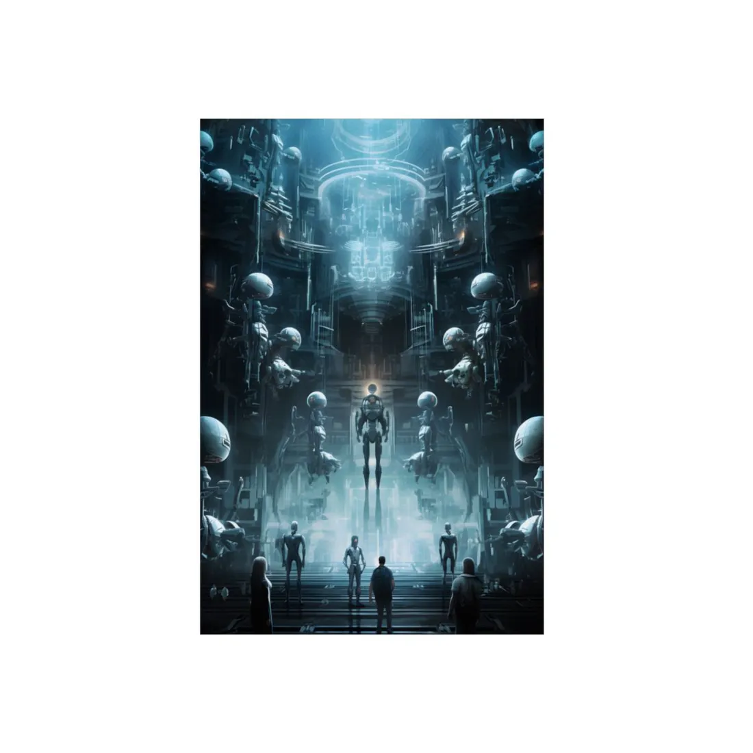 Skull Corridor: Surreal Sci-Fi Passage - Metal Poster