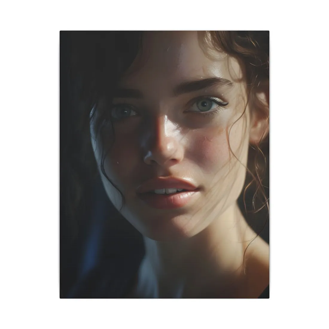 Smiling Portrait of a Woman: Close-Up Art - Canvas