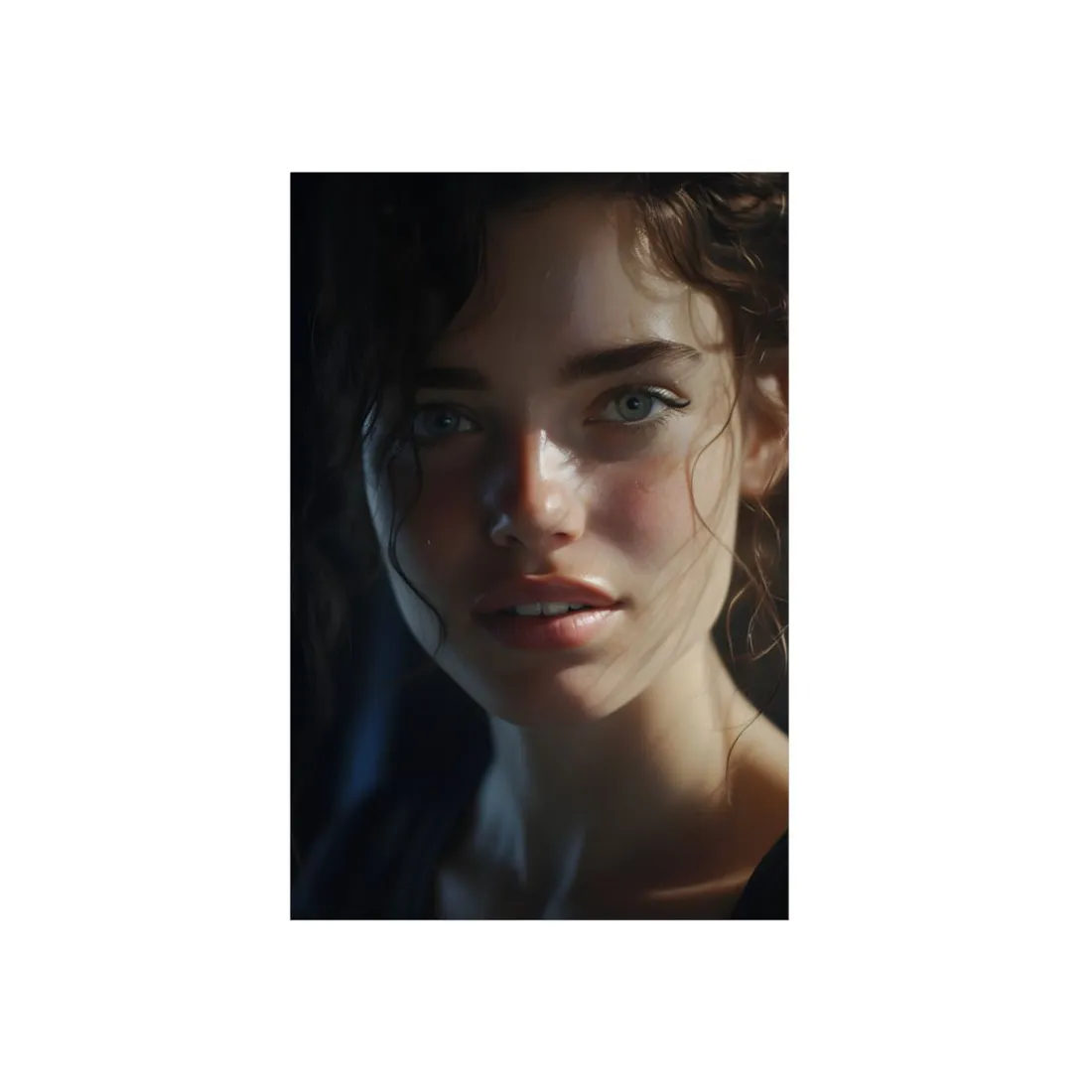 Smiling Portrait of a Woman: Close-Up Art - Metal Poster