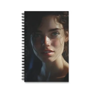 Woman with Curly Dark Hair Spiral Notebook