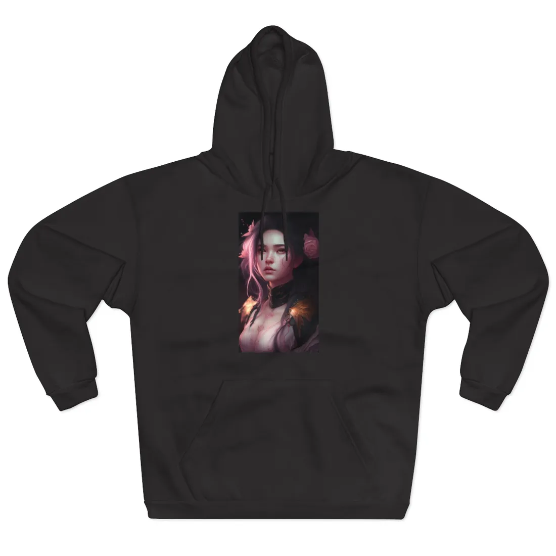 Soft Focus Portrait: Astonishing Female with Pink Hair in a Dre - Hoodie