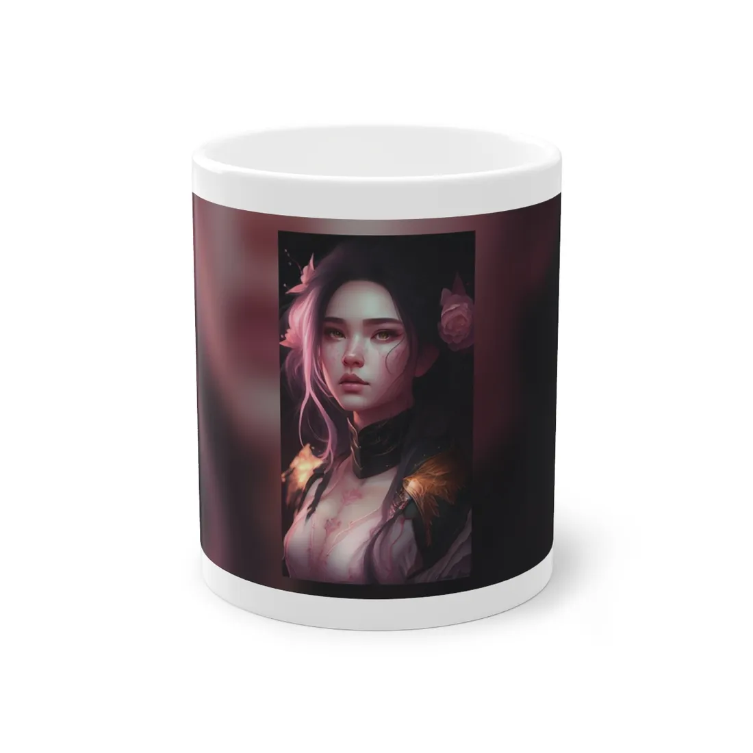 Soft Focus Portrait: Astonishing Female with Pink Hair in a Dre - Mug