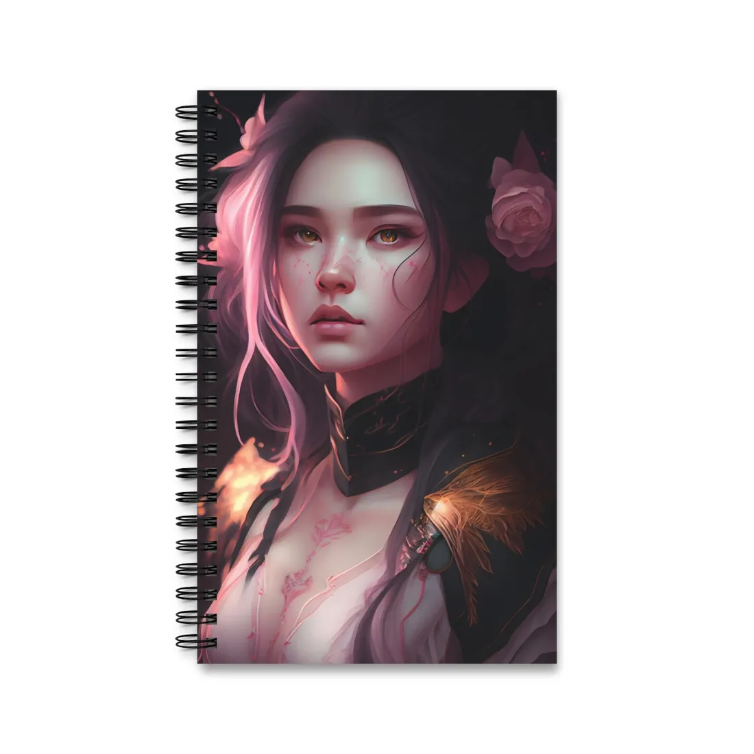 Soft Focus Portrait: Astonishing Female with Pink Hair in a Dre - Spiral Notebook