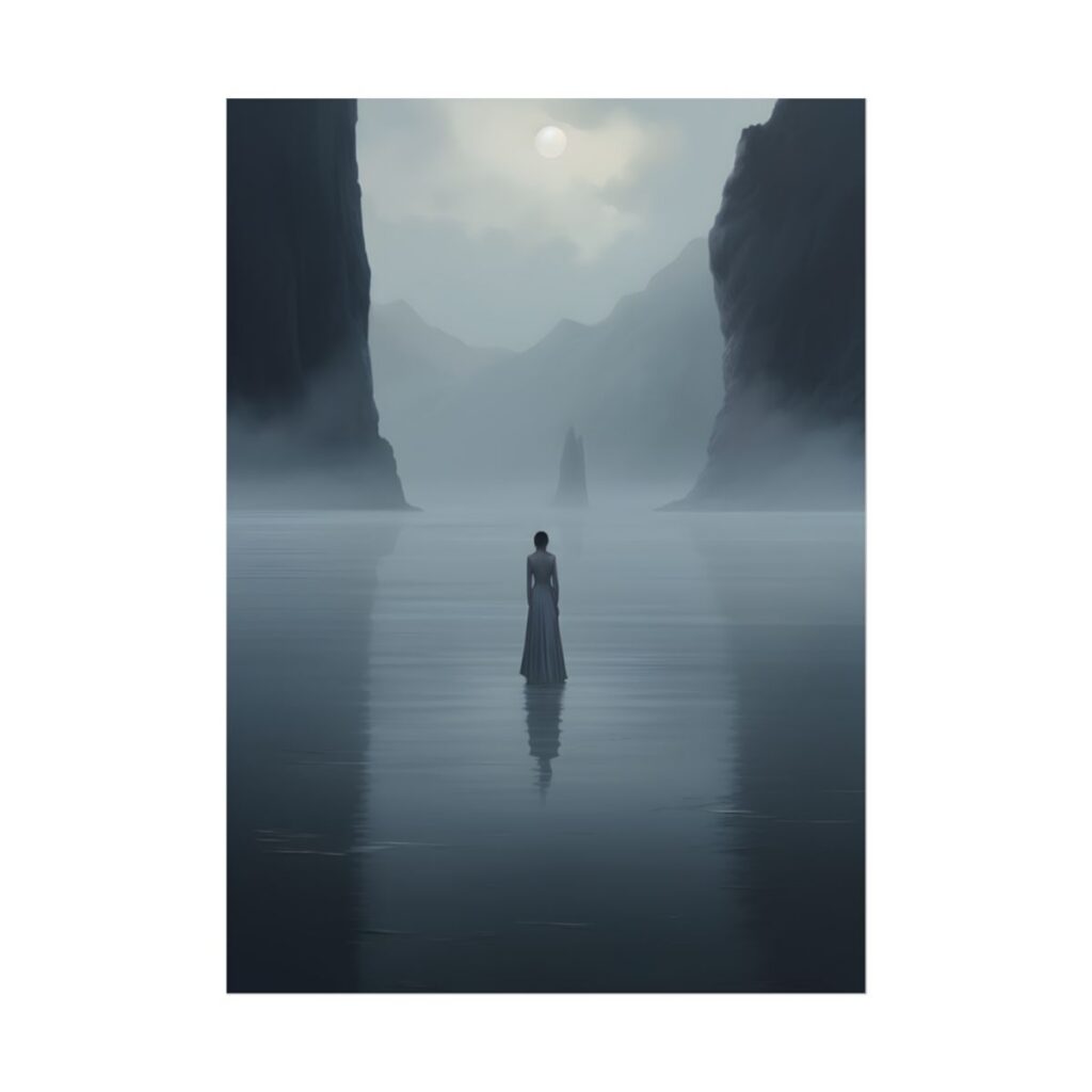 Soft Focus Portrait: Gentle Moment in Quiet Space - Poster