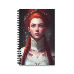 Red-Haired Woman in White Lace Spiral Notebook