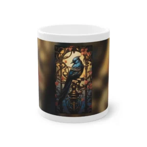 Gilded Blue Songbird Mug