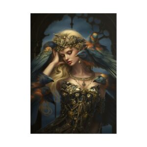 Woman with Birds Poster