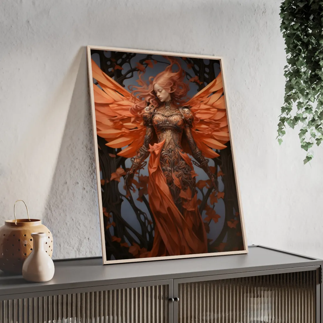 Songbird Guardian: Vibrant Nature - Framed Poster