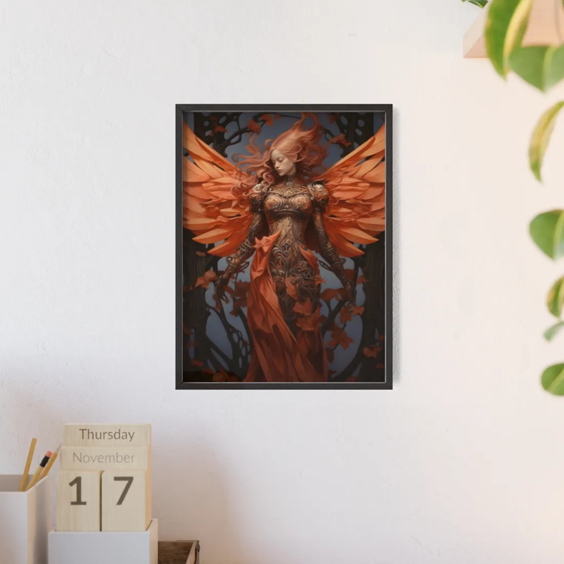Songbird Guardian: Vibrant Nature - Framed Poster