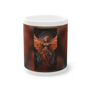Winged Woman in Autumn Leaves Mug