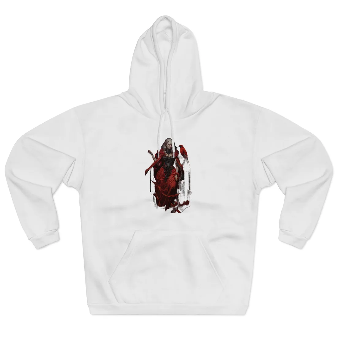 Songbird in Nature: Colorful Bird Perched on Nest Hoodie - Hoodie (White)