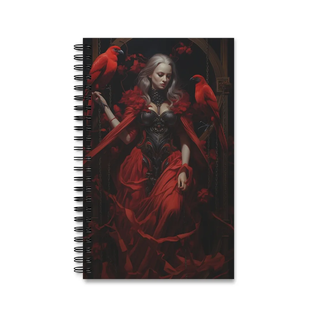 Songbird in Nature: Colorful Bird Perched on Nest - Spiral Notebook
