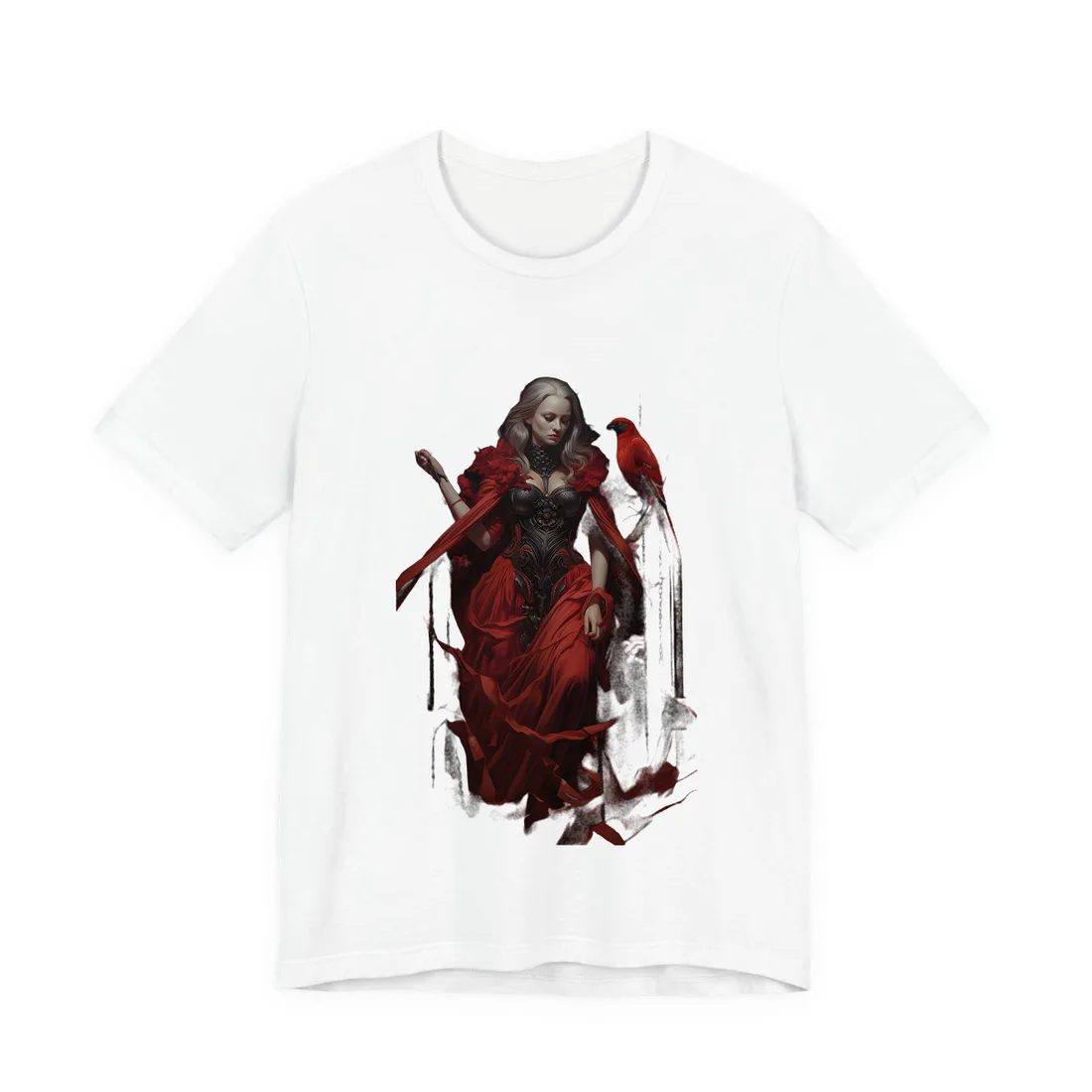 Songbird in Nature: Colorful Bird Perched on Nest T-Shirt - T-Shirt (White)