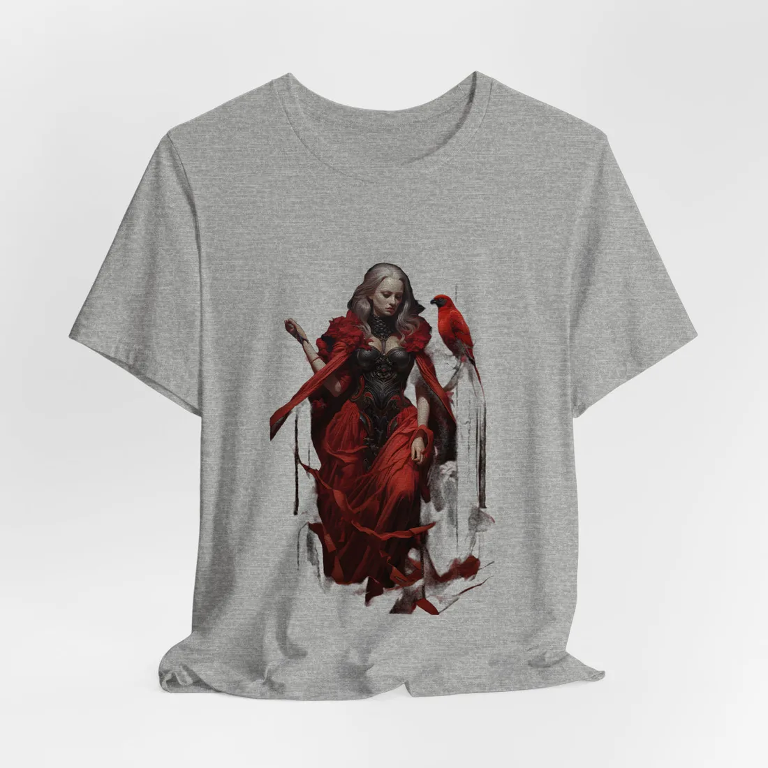 Songbird in Nature: Colorful Bird Perched on Nest T-Shirt - T-Shirt (Athletic Heather)