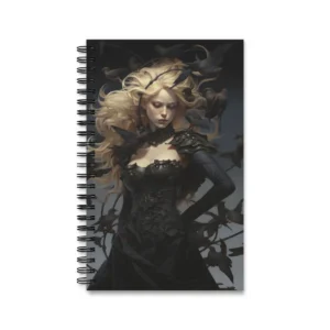 Woman Surrounded by Crows Spiral Notebook