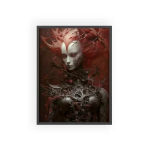 Woman with Red Bird Framed Poster