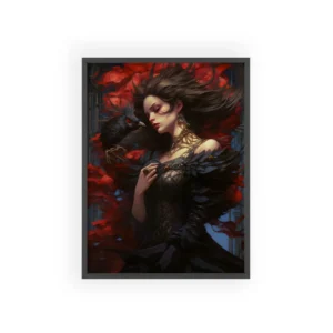 Raven and the Crimson Muse Framed Poster