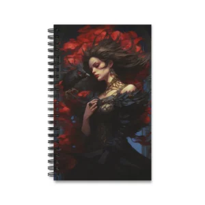 Raven and the Crimson Muse Spiral Notebook