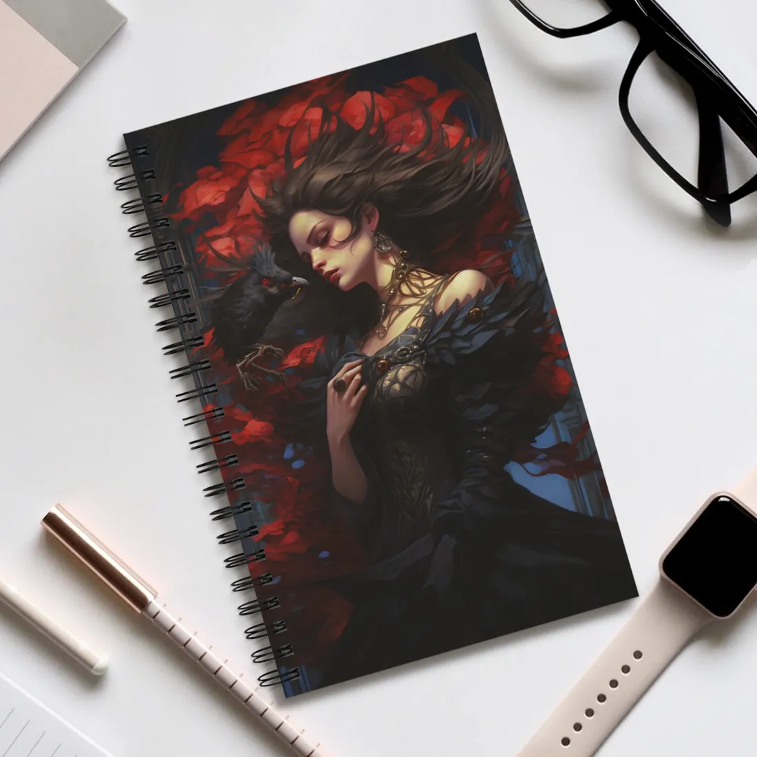 Songbird Serenade: Nature's Gentle Guardian Art - Spiral Notebook