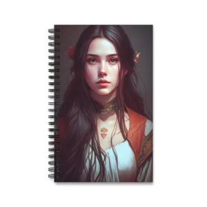 Portrait with Red Flowers Spiral Notebook
