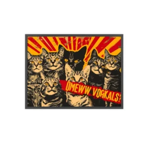 Six Cats in Sunburst Framed Poster