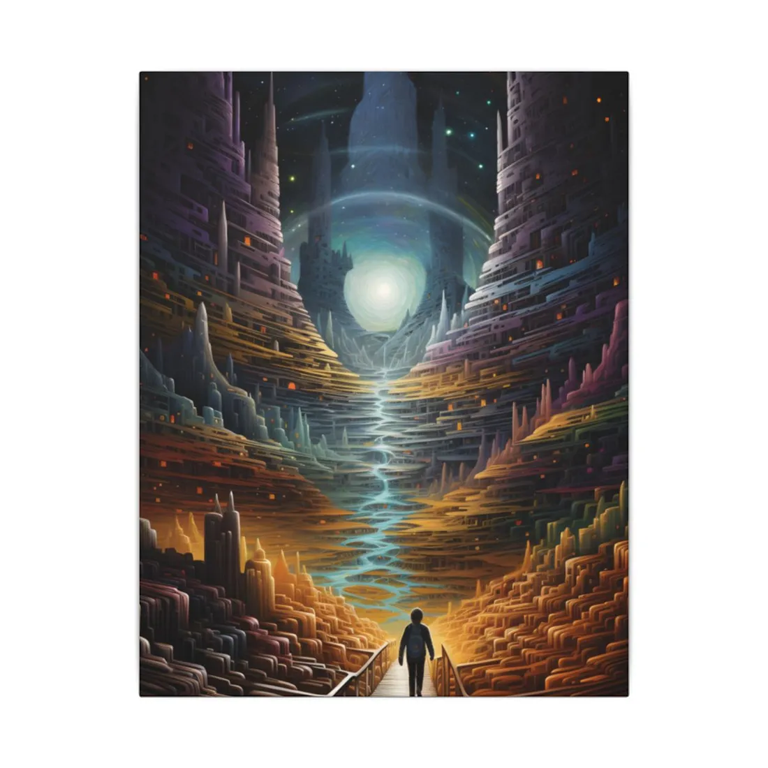 Space Explorer Journey: Astronaut in Cosmic Adventure - Canvas