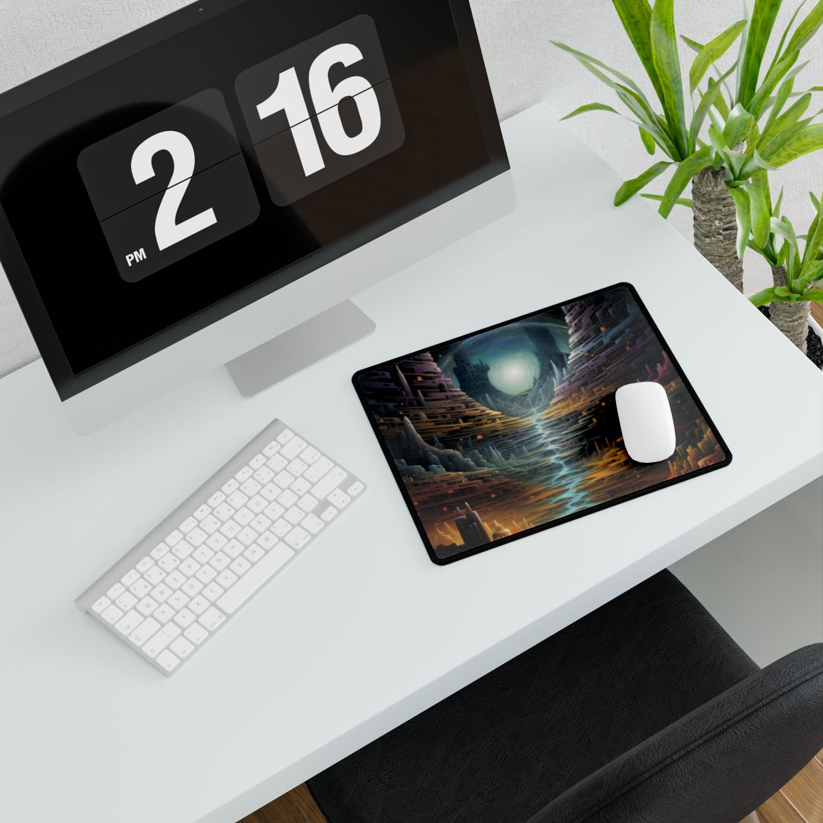 Space Explorer Journey: Astronaut in Cosmic Adventure - Desk Mat