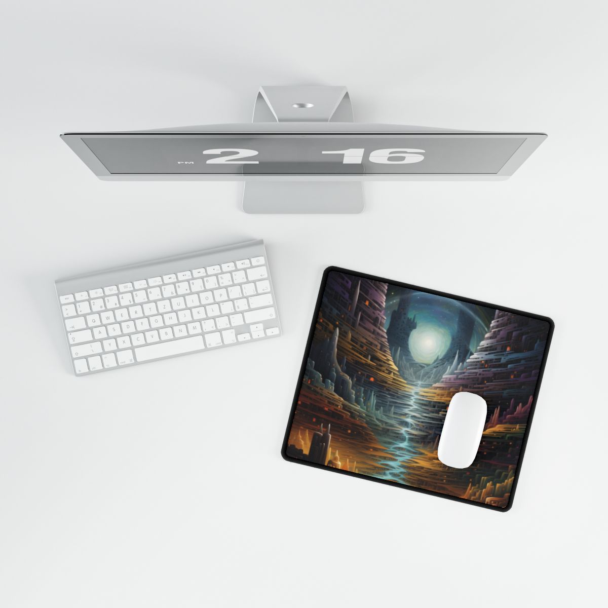 Space Explorer Journey: Astronaut in Cosmic Adventure - Desk Mat
