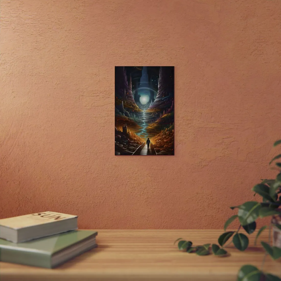 Space Explorer Journey: Astronaut in Cosmic Adventure - Metal Poster
