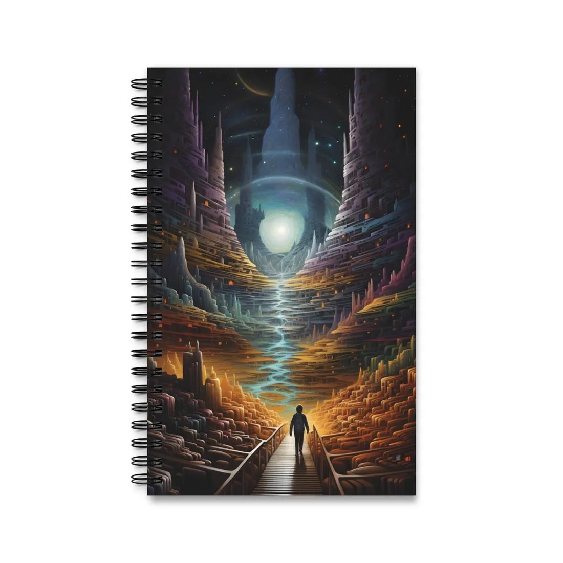 Space Explorer Journey: Astronaut in Cosmic Adventure - Spiral Notebook
