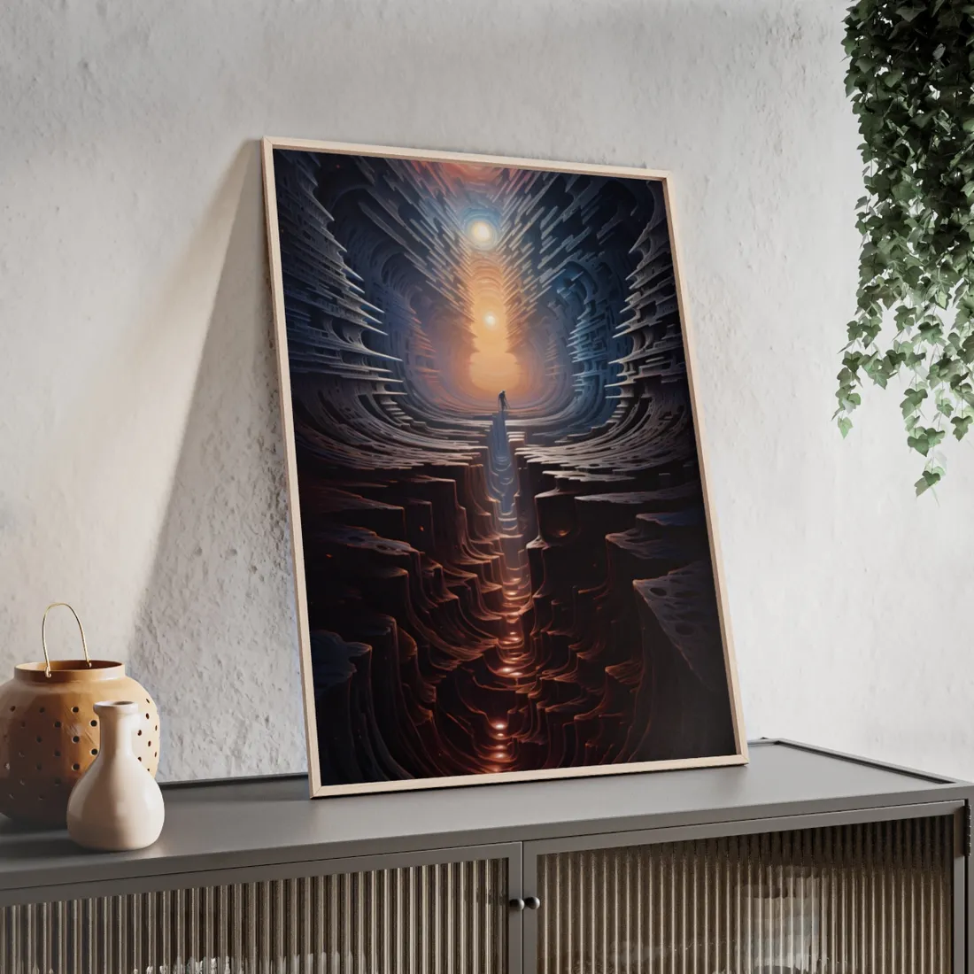 Space Explorer Journey: Intrepid Voyager Through the Galaxy - Framed Poster