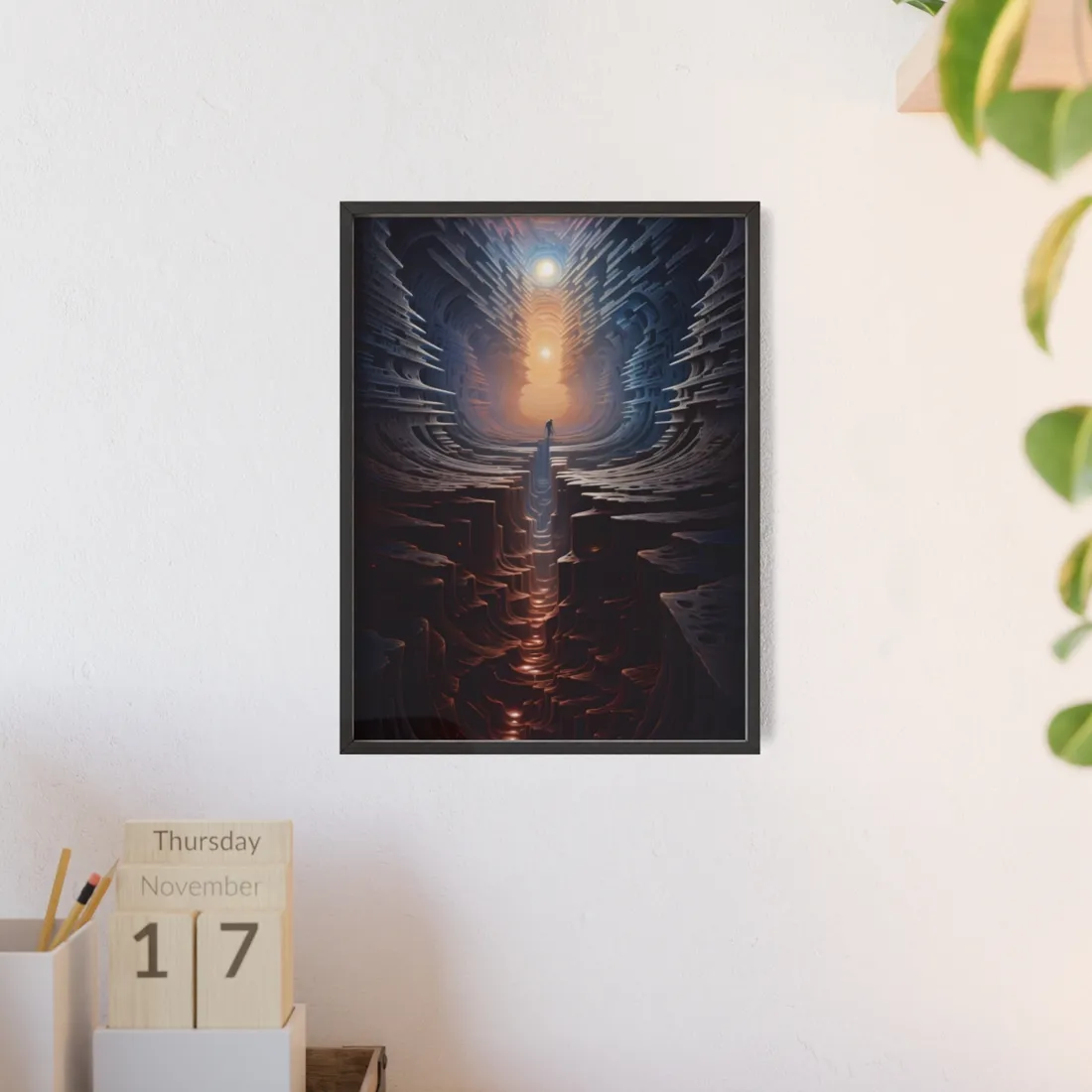 Space Explorer Journey: Intrepid Voyager Through the Galaxy - Framed Poster