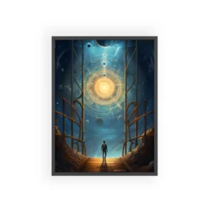 Stairway to Glowing Portal Framed Poster