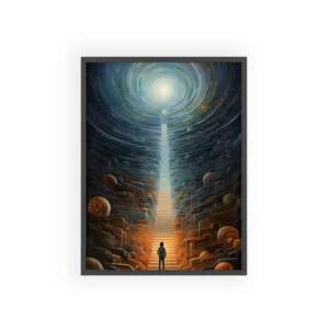 Staircase to Spiral Galaxy Framed Poster
