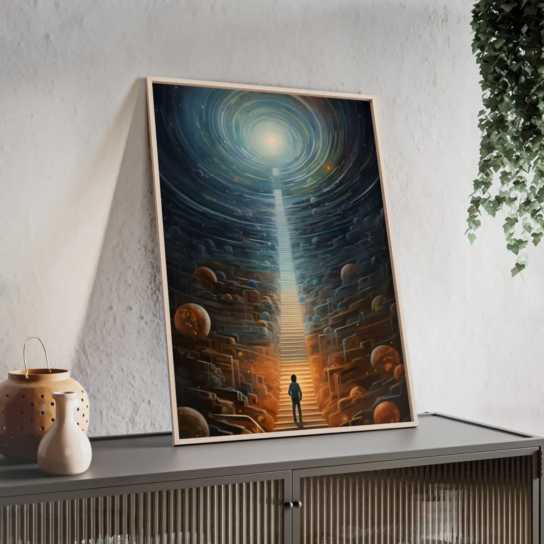 Space Explorer: Stellar Artwork by Intrepid Astronaut - Framed Poster