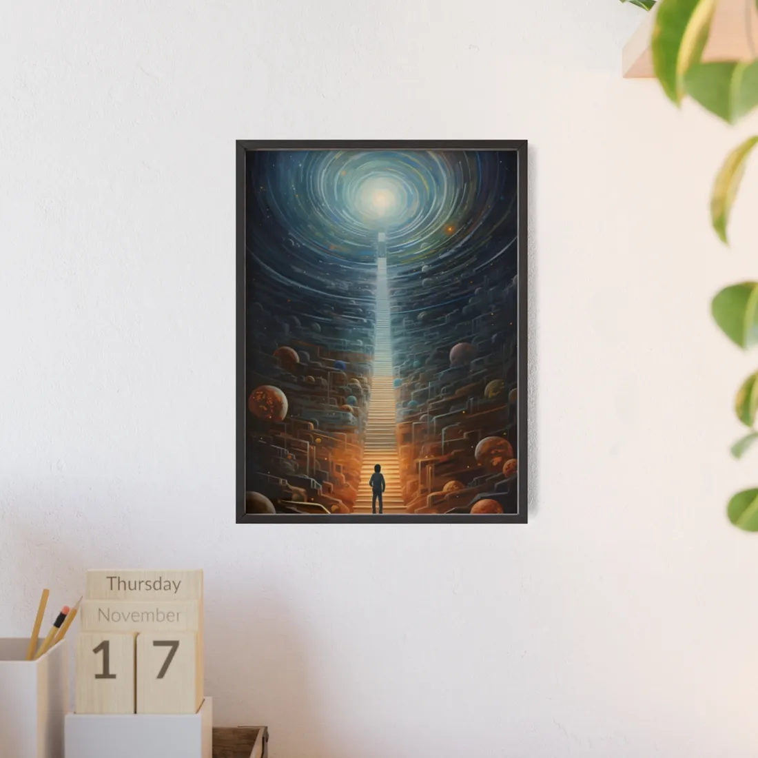 Space Explorer: Stellar Artwork by Intrepid Astronaut - Framed Poster