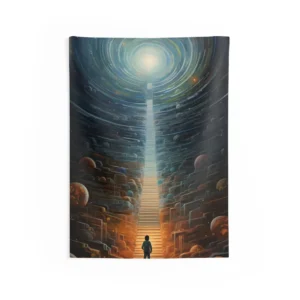 Staircase to Spiral Galaxy Wall Tapestry