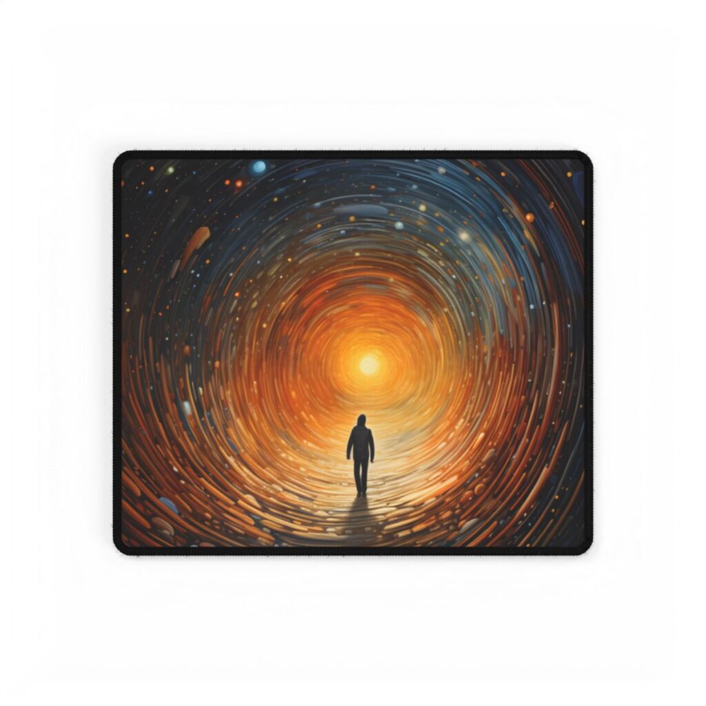 Space-Time Explorer: Intergalactic Adventure Digital Art - Desk Mat