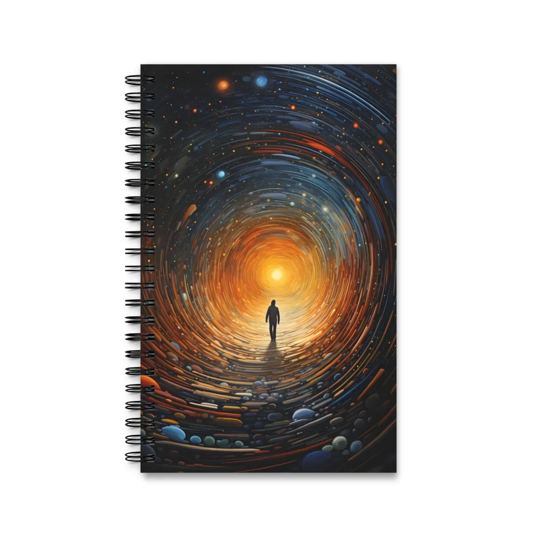 Space-Time Explorer: Intergalactic Adventure Digital Art - Spiral Notebook