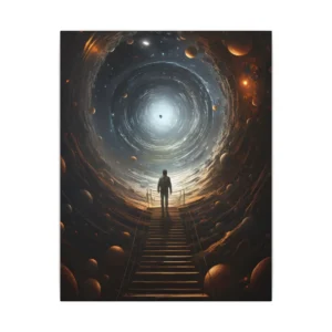 Staircase Toward a Galaxy Vortex Canvas Print