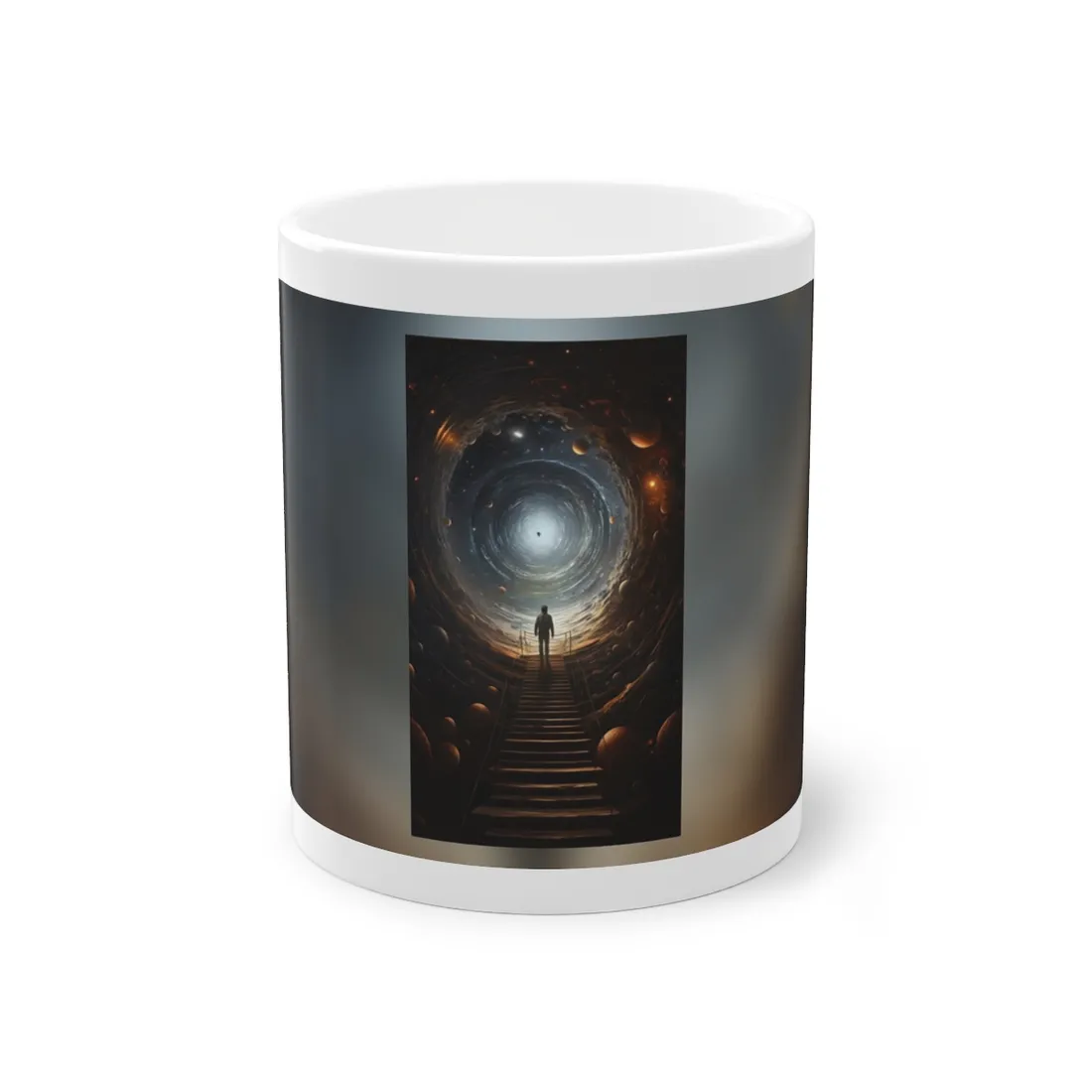 Space-Time Explorer: Intrepid Journey in Black and White - Mug