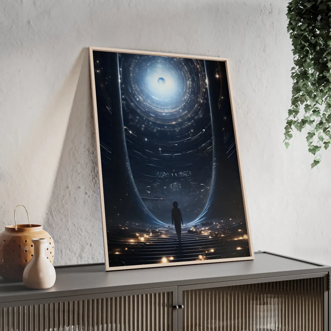 Space-Time Explorer's Cosmic Journey: A Universe of Art - Framed Poster