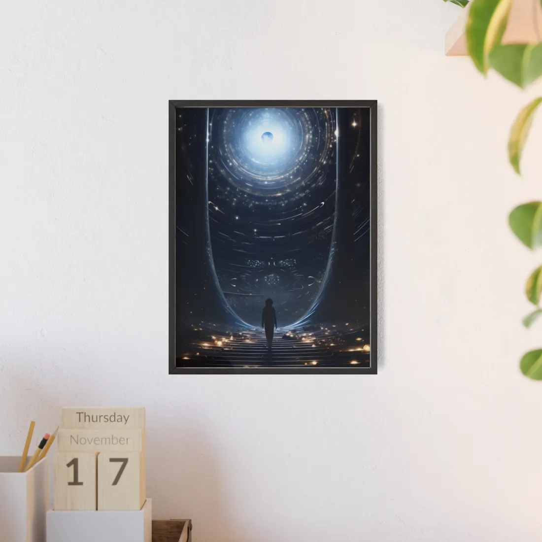 Space-Time Explorer's Cosmic Journey: A Universe of Art - Framed Poster