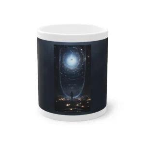 Figure Climbing Starry Staircase Mug